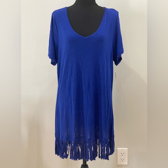 New Relativity XL Royal Blue Short Sleeve with‎ Bottom Tassles - Picture 1 of 9